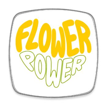 Flower Power Retro Print - Square fridge magnet - white - Front