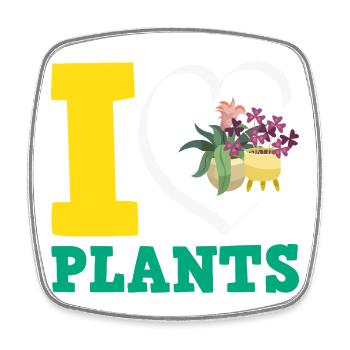 Plant Lover Love Plants Gardener - Square fridge magnet - white - Front