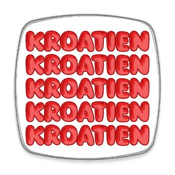 Geschenk für Kroatien - Viereckiger Kühlschrankmagnet - Weiß - Vorne