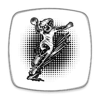 Handball Liebe zum Anziehen fuer Frauen - Viereckiger Kühlschrankmagnet - Weiß - Vorne