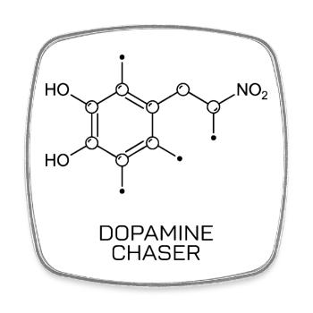 Dopamine Chaser Molekül - Viereckiger Kühlschrankmagnet - Weiß - Vorne