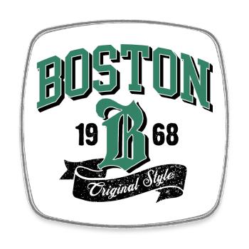 Boston City Logo Originalstil - Viereckiger Kühlschrankmagnet - Weiß - Vorne