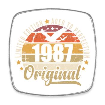 Geburtstagsgeschenk 1987 Original 1987 - Viereckiger Kühlschrankmagnet - Weiß - Vorne