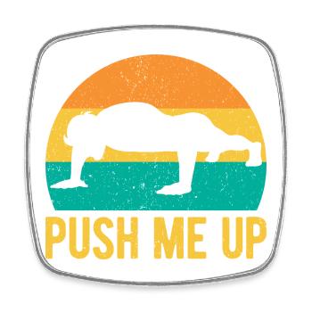 Fitness Fanatics Push Me Up Calisthenics Gym - Square fridge magnet - white - Front