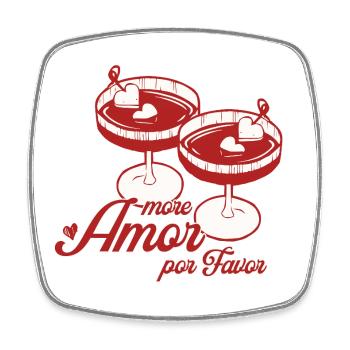 Amour en Verre Par Favor - Magnet carré - blanc - Devant