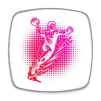 Handball Fans aufgepasst schlichtes Statement für - Viereckiger Kühlschrankmagnet - Weiß - Vorne