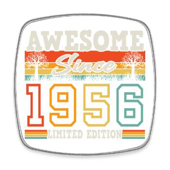 Vintage 1956 Né 70e anniversaire Rétro - Magnet carré - blanc - Devant