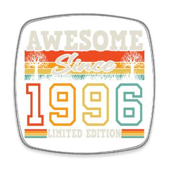 1996 Vintage Born 30th Birthday Gift - Square fridge magnet - white - Front
