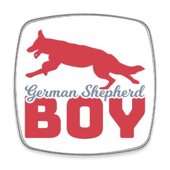 Schäferhund Junge - Viereckiger Kühlschrankmagnet - Weiß - Vorne