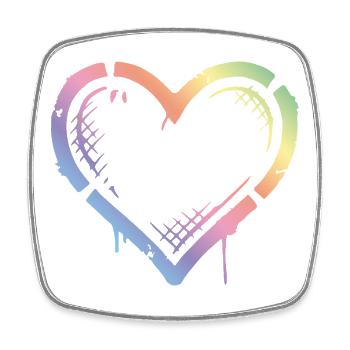 Heart Colorful Vintage - Square fridge magnet - white - Front