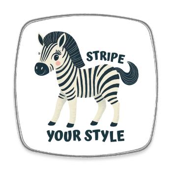 Stylish Zebra - Square fridge magnet - white - Front