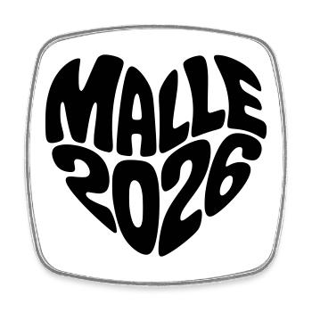 Malle 2026 - Square fridge magnet - white - Front