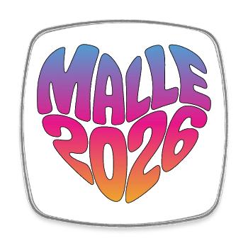 Malle Malle 2026 - Magnet carré - blanc - Devant