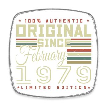 Awesome since February 1979 - Square fridge magnet - white - Front