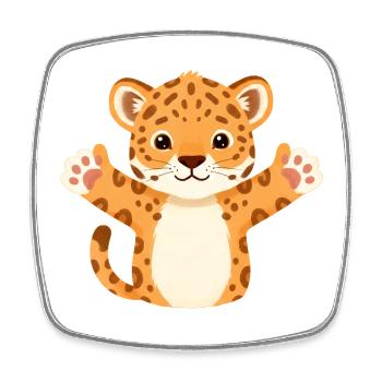 Baby Jaguar - Square fridge magnet - white - Front