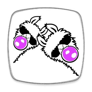 2 Lamas Bubbles Side Team Friends Crew - Magnet carré - blanc - Devant