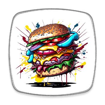 Hamburg Graffiti Colour Explosion - Square fridge magnet - white - Front