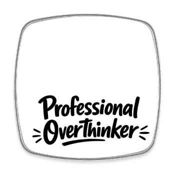 Professional OVERTHINKER Minimalistisch - Viereckiger Kühlschrankmagnet - Weiß - Vorne