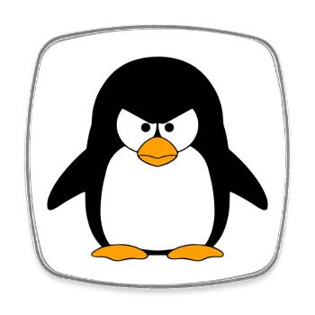 Wütender Pinguin Cartoon - Viereckiger Kühlschrankmagnet - Weiß - Vorne