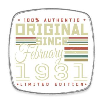 Awesome since February 1981 - Square fridge magnet - white - Front