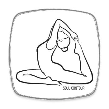 SOUL CONTOUR - Naginyasana - Square fridge magnet - white - Front
