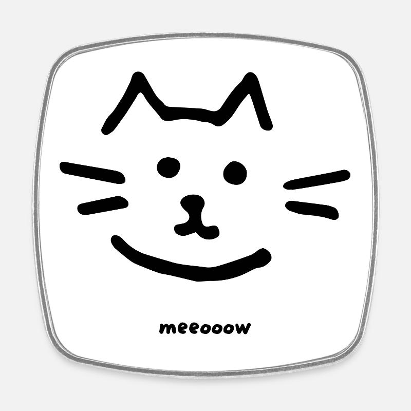 Cat Meow Clean Design - Square fridge magnet - white
