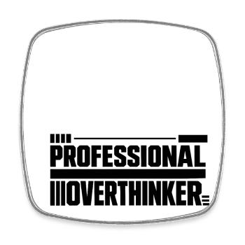 Introvertiert professional Overthinker - Viereckiger Kühlschrankmagnet - Weiß - Vorne