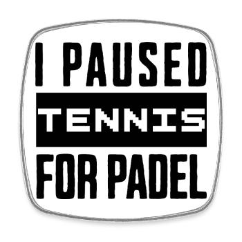 Tennis & Padel Hoodie, Shirt for Fans and Players - Square fridge magnet - white - Front