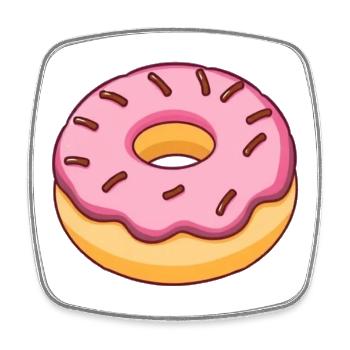 donut - Viereckiger Kühlschrankmagnet - Weiß - Vorne