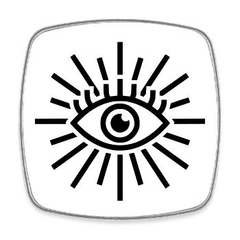 Allsehendes Auge Strahlen - Viereckiger Kühlschrankmagnet - Weiß - Vorne