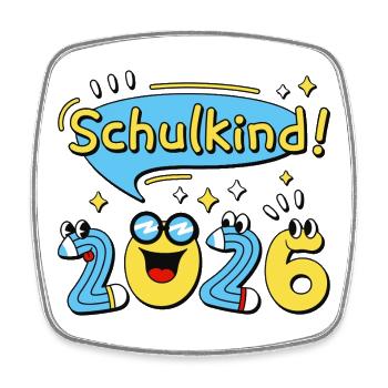 Schoolchild 2026 School Enrollment Back to School Comic - Square fridge magnet - white - Front