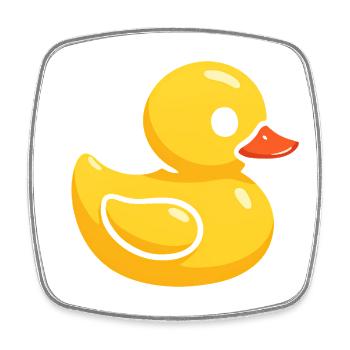 Costume de canard en caoutchouc Canard en caoutchouc Canard en caoutchouc jaune - Magnet carré - blanc - Devant