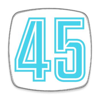 45 - Square fridge magnet - white - Front