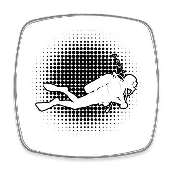 Statement for all diving - Square fridge magnet - white - Front