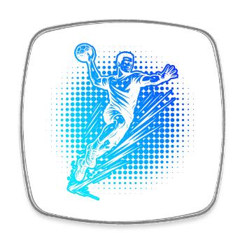 Lustiges Handball Motiv für Männer - Viereckiger Kühlschrankmagnet - Weiß - Vorne