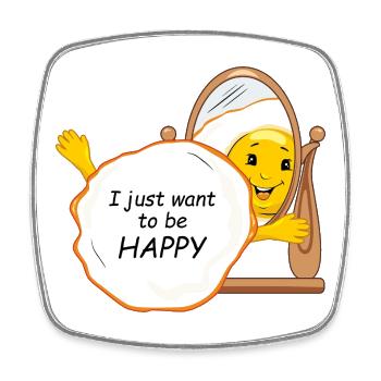 I_just_want_to_be_happy - Magnet carré - blanc - Devant