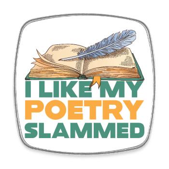 Ich mag es, wenn meine Poesie mit dem Hammer ist - Viereckiger Kühlschrankmagnet - Weiß - Vorne