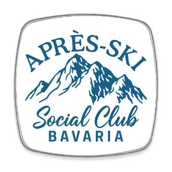Apres Ski Social Club Bavaria - Viereckiger Kühlschrankmagnet - Weiß - Vorne