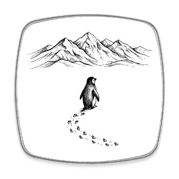 Pinguin Eisberg - Square fridge magnet - white - Front