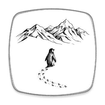 Penguin Antarctica - Square fridge magnet - white - Front