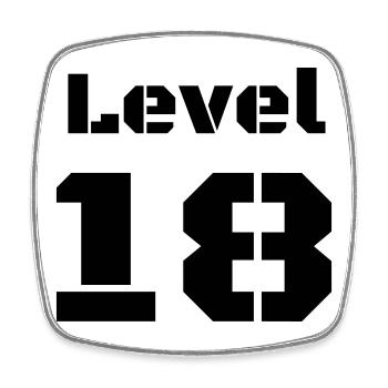 Level 18 - Viereckiger Kühlschrankmagnet - Weiß - Vorne