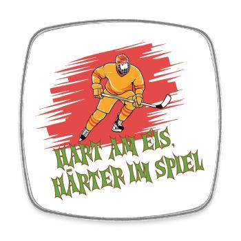Eishockey Spruch – T-Shirt für Fans - Square fridge magnet - white - Front