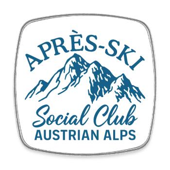 Apres Ski Social Club Austrian Alps - Viereckiger Kühlschrankmagnet - Weiß - Vorne