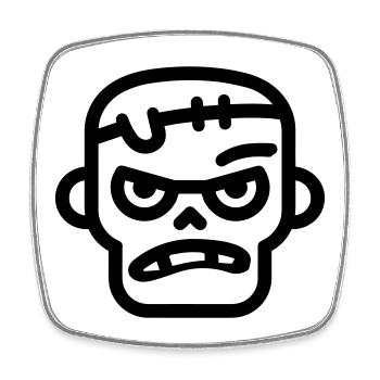 zombie - Square fridge magnet - white - Front