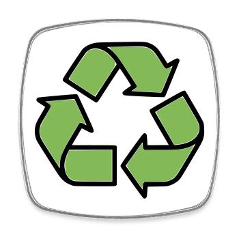 Recycling Sign Outline - Square fridge magnet - white - Front