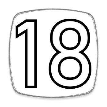 18. 18 YEARS OLD. 18th ANNIVERSARY. 18 BIRTHDAY. - Square fridge magnet - white - Front