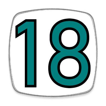18. 18 JAHRE ALT. 18-JÄHRIGES JUBILÄUM. 18. GEBURTSTAG. - Viereckiger Kühlschrankmagnet - Weiß - Vorne