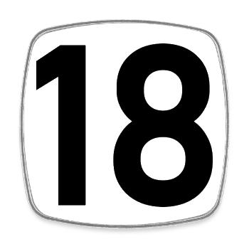18. 18 JAHRE ALT. 18-JÄHRIGES JUBILÄUM. 18. GEBURTSTAG. - Viereckiger Kühlschrankmagnet - Weiß - Vorne