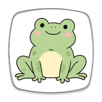 Delicate Frog Kawaii Graphic - Square fridge magnet - white - Front