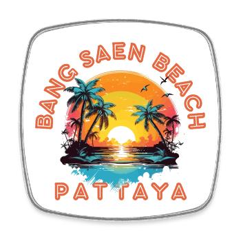 Pattaya Sunset Beach Vibes - Square fridge magnet - white - Front